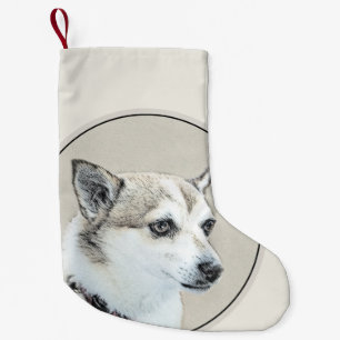 Norwegian Lundehund Painting - Original Dog Art Small Christmas Stocking