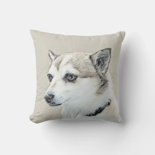 Norwegian Lundehund Painting - Original Dog Art Throw Pillow