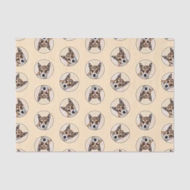 Norwegian Lundehund Painting Original Dog Art Tissue Paper (Front)