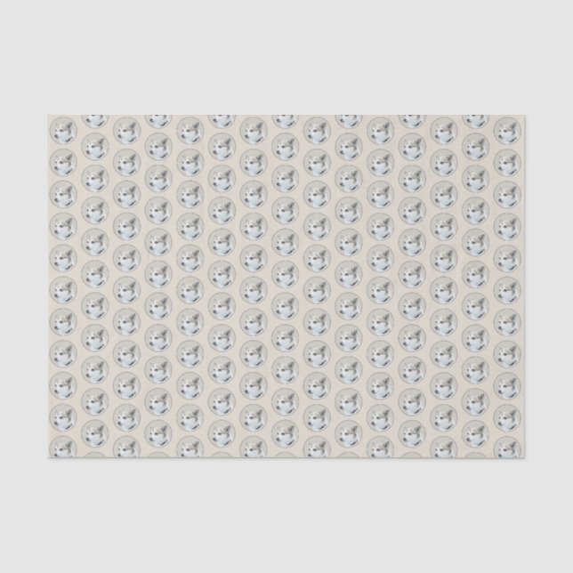 Norwegian Lundehund Painting - Original Dog Art Tissue Paper (Front)