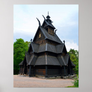Norwegian Medieval Stave Church Poster