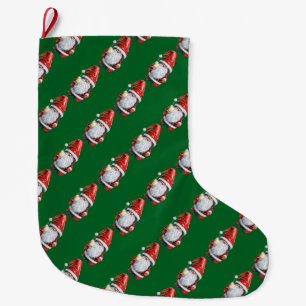 Norwegian Nisse Gnome Gonk Holding A Glass Of Egg Large Christmas Stocking