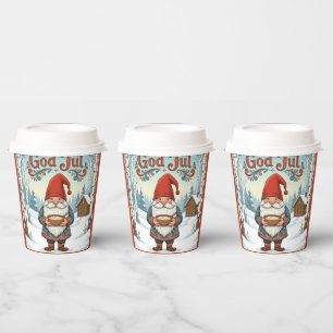Norwegian Nisse God Jul Christmas Paper Cups