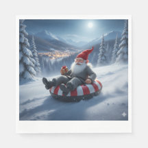 Norwegian Nisse Sledding, Napkins