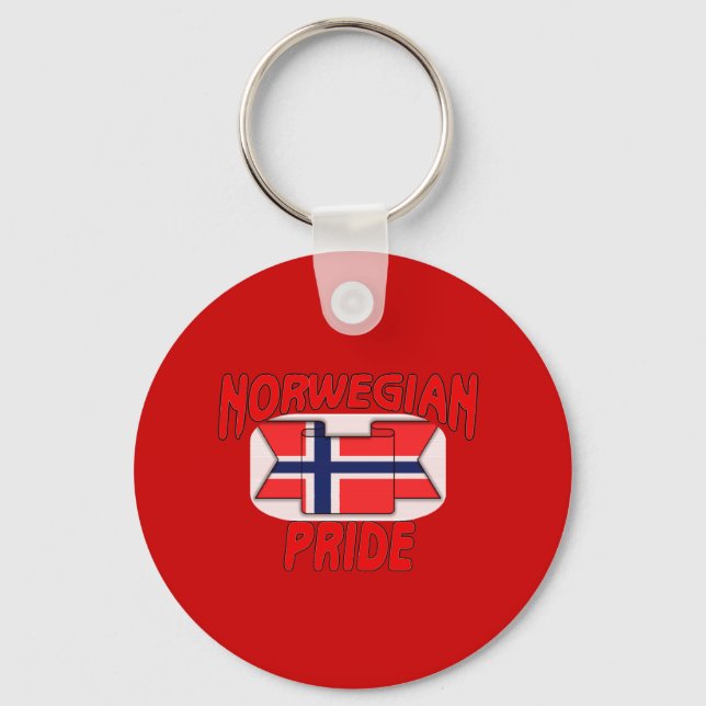 Norwegian pride keychain (Front)