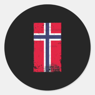 Norwegian Pride Travel Vacation Norway Flag Classic Round Sticker