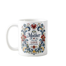 Norwegian Rosemaling Mother Mug – Elegant Floral F
