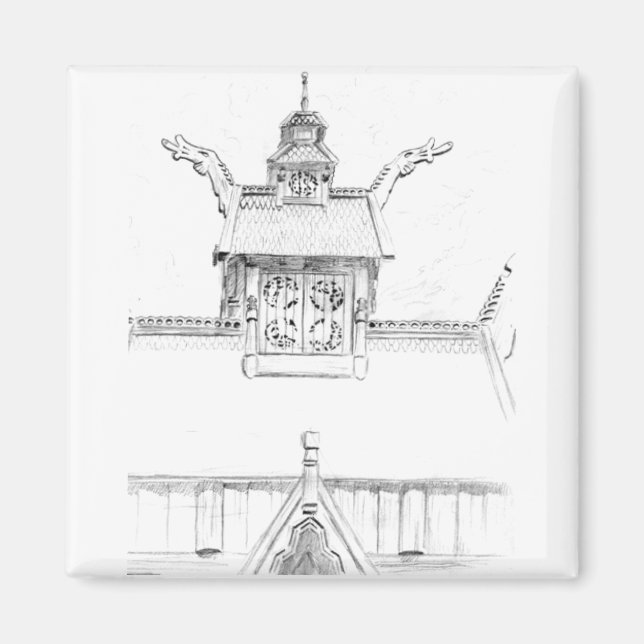 Norwegian Stave Church Magnet (Front)