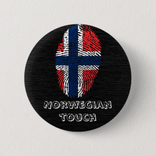Norwegian touch fingerprint flag 2 inch round button