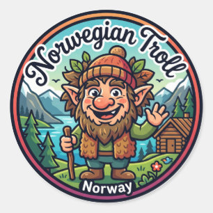 Norwegian Troll Folklore Norway Classic Round Sticker