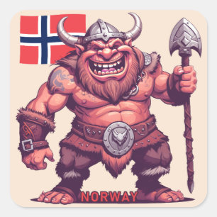 Norwegian Troll Square Sticker