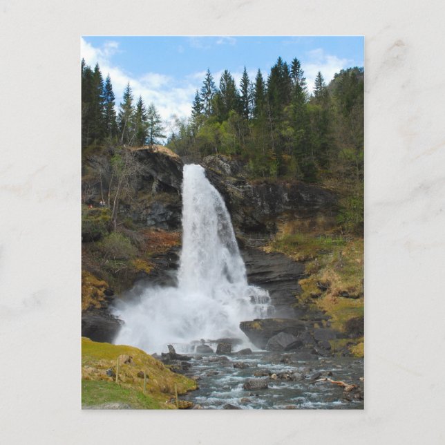 Norwegian Waterfall Postcard (Front)