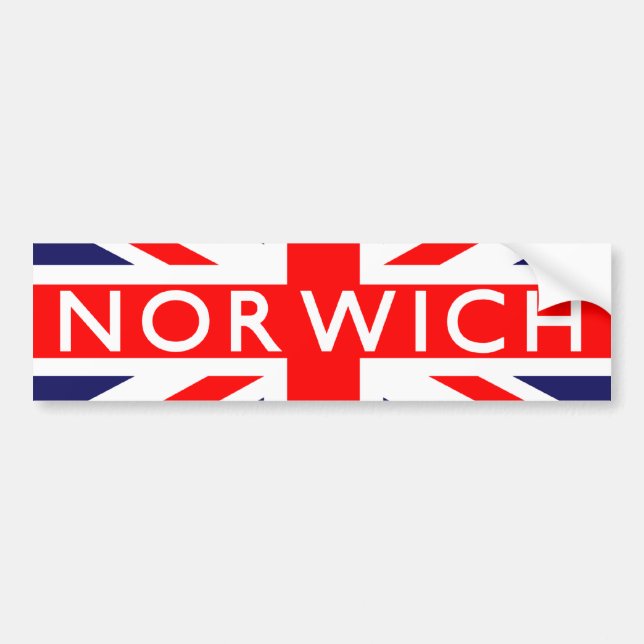 Norwich : British Flag Bumper Sticker (Front)