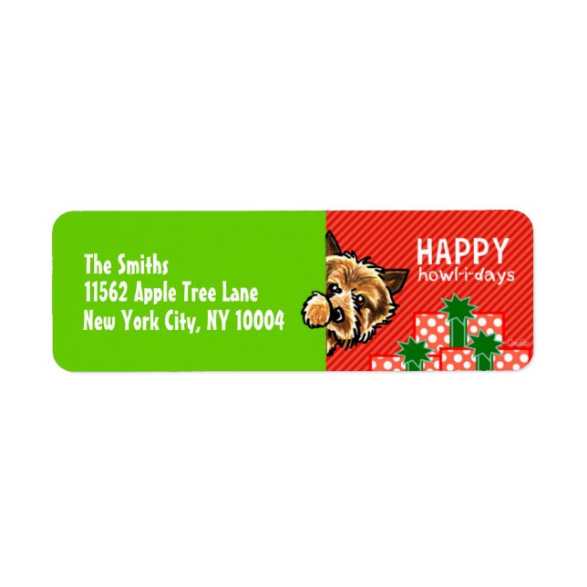 Norwich Cairn Terrier Peek-a-boo Christmas (Devant)