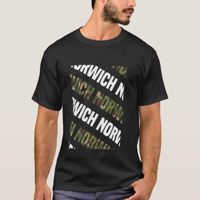 Norwich Camo Pattern Green Camouflage T-Shirt (Front)