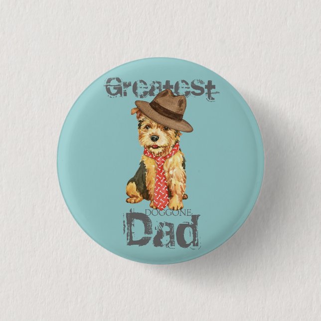 Norwich Terrier Dad 1 Inch Round Button (Front)