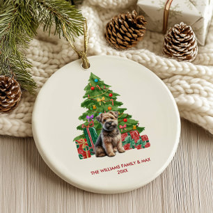 Norwich Terrier Dog Personalized Christmas Ceramic Ornament