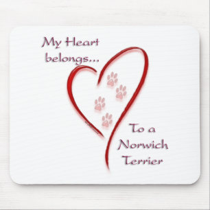 Norwich Terrier Heart Belongs Mouse Pad