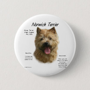 Norwich Terrier History Design 2 Inch Round Button