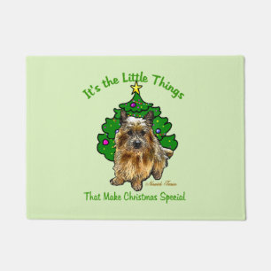 Norwich Terrier Lovers Christmas  Ornament Doormat