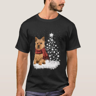 Norwich Terrier On Snow Christmas Tree Lighting Sc T-Shirt