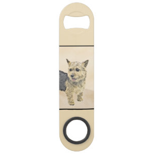 Norwich Terrier Painting - Cute Original Dog Art Bar Key