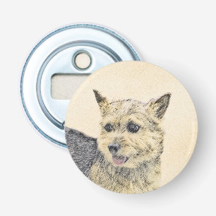 Norwich Terrier Painting - Cute Original Dog Art Bottle Opener