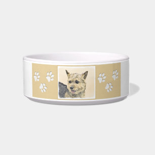 Norwich Terrier Painting - Cute Original Dog Art Bowl
