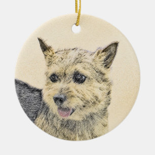 Norwich Terrier Painting - Cute Original Dog Art Ceramic Ornament