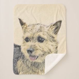 Norwich Terrier Painting - Cute Original Dog Art Sherpa Blanket