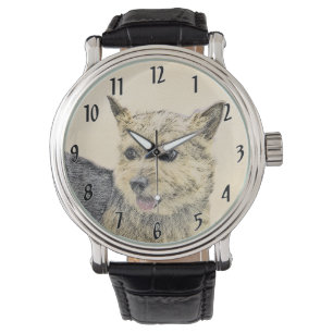 Norwich Terrier Painting - Cute Original Dog Art Watch