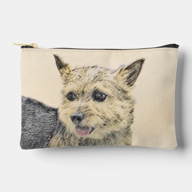 Norwich Terrier Painting Cute Original Pet Dog Art Accessory Pouch (Front)