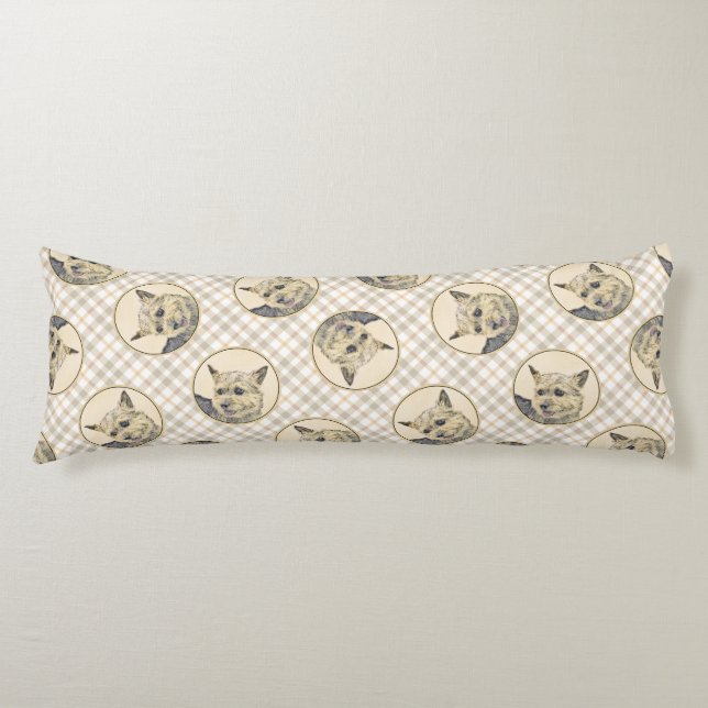 Norwich Terrier Painting Cute Original Pet Dog Art Body Pillow (Front)