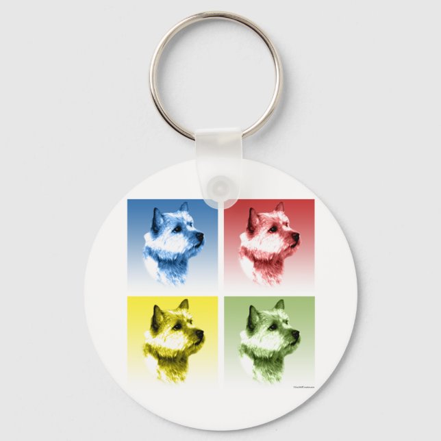 Norwich Terrier Pop Art Keychain (Front)