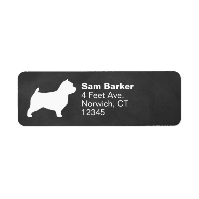 Norwich Terrier Silhouette Dog Adresse de retour (Devant)