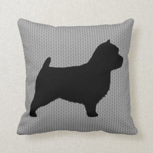 Norwich Terrier Silhouette Throw Pillow