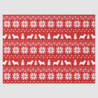 Norwich Terrier Silhouettes Christmas Pattern