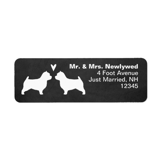 Norwich Terrier Silhouettes Love Return Address (Front)