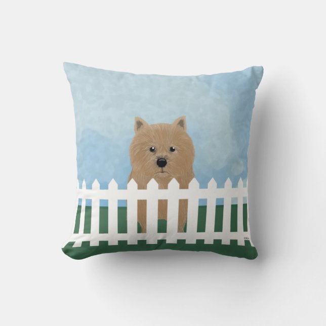 Norwich Terrier Throw Pillow (Front)