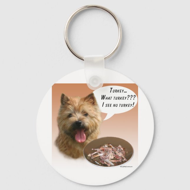Norwich Terrier Turkey Keychain (Front)
