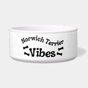 Norwich Terrier Vibes Ceramic Dog Bowl