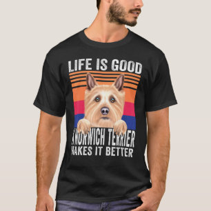 Norwich Terriers Makes Your Life Good Vintage T-Shirt