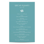 Norwich Wedding Program<br><div class="desc">This wedding design is a perfect blend of elegance and classic styler. The main feature of the design is a small white flower motif that sits gracefully in the centre of the turquoise-coloured background.</div>