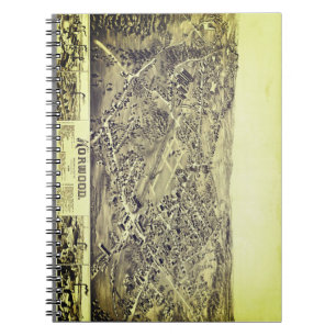 Norwood, MA Vintage Map 1882 Notebook
