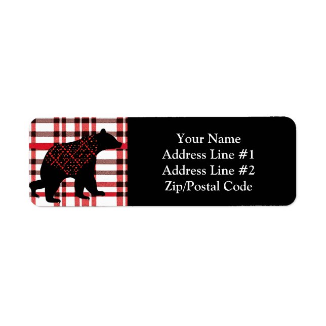 Norwood Rustique Ours Noir Silhouette Sur Plaid (Devant)