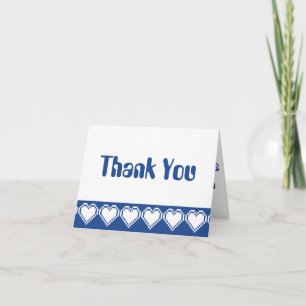 Nos coeurs 8 bits en Carte de remerciements bleu