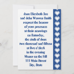 Nos Coeurs 8 bits en Faire-part de mariage Bleu