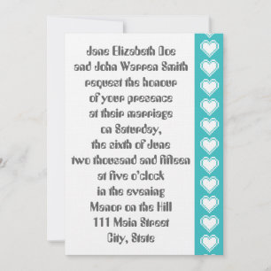Nos Coeurs 8 bits en Faire-part de mariage Turquoi