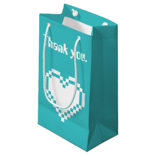 Nos Coeurs 8 bits en Sac cadeau Turquoise