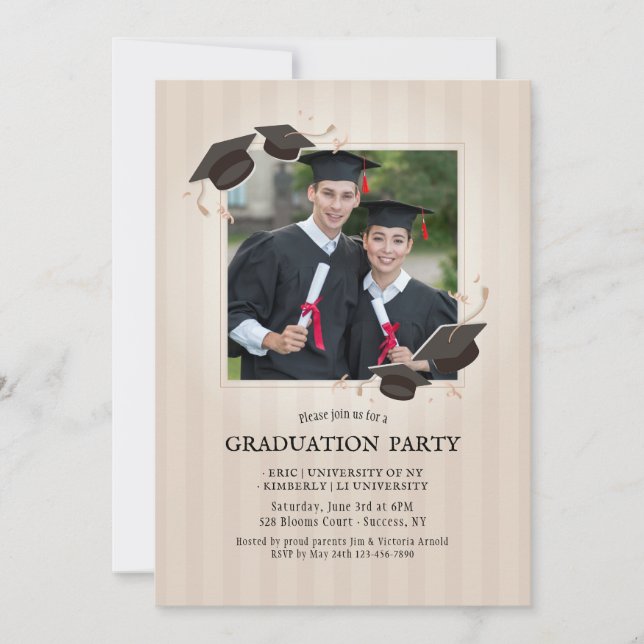 Nos diplômés Photo Graduation Party Invitation (Devant)